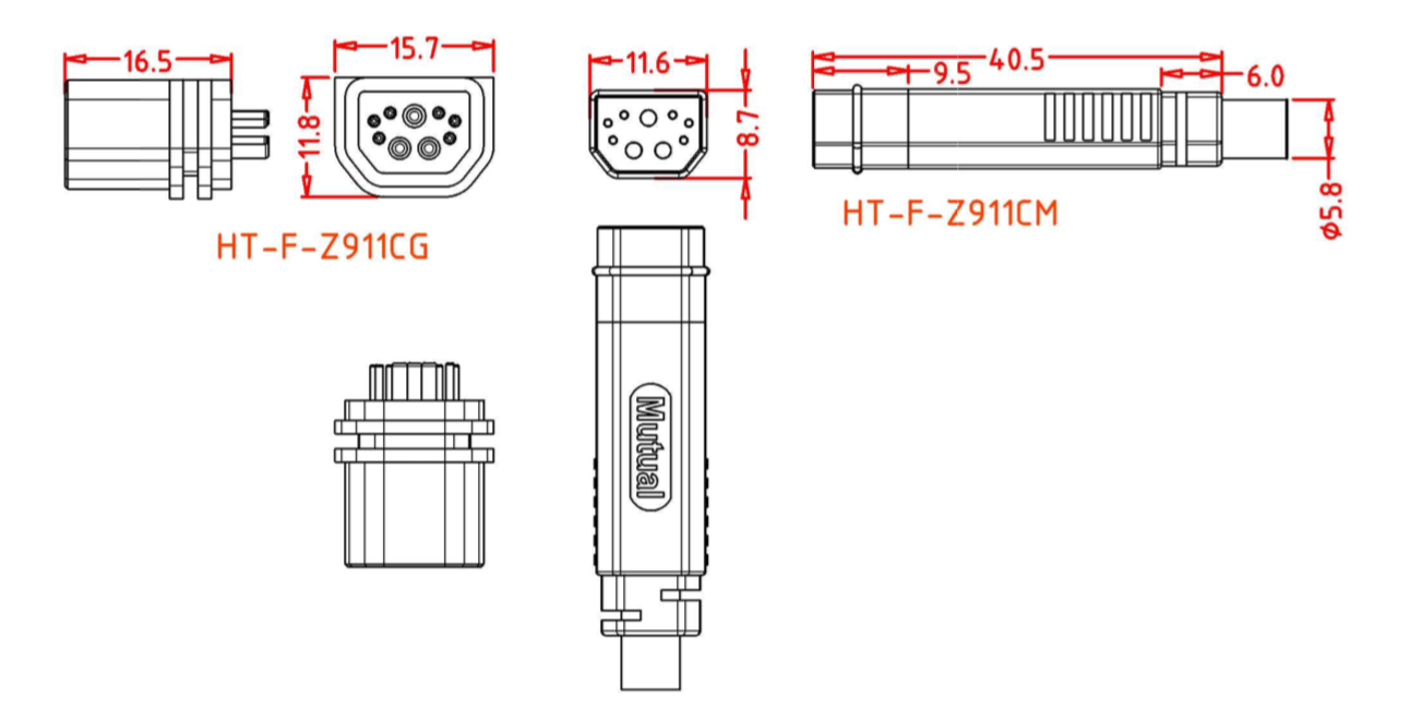 Z911C 9 pin Motor connector Buy HTFZ911C, ebike motor connector
